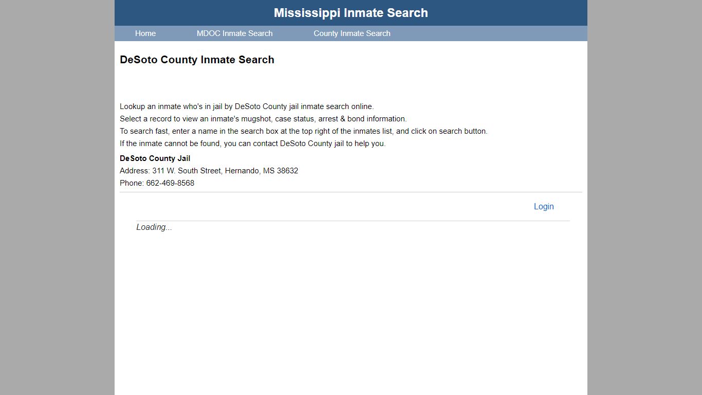 DeSoto County Inmate Search