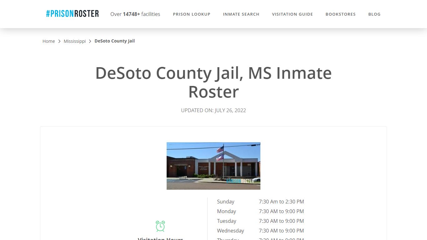 DeSoto County Jail, MS Inmate Roster - Inmate Locator